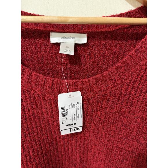 CJ Banks Red Long Sleeve Sweater Size 3X - Picture 3 of 3